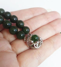 Load image into Gallery viewer, vintage Sterling Silver Clasp & Jade Beads double strand Bracelet