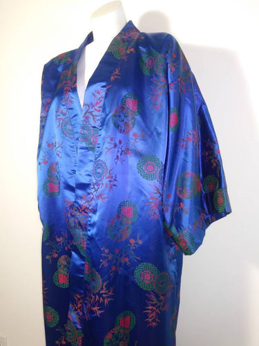 Vintage 50s 60s Oriental Robe Dressing Gown - perfect vintage lingerie cover up