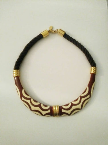 Vintage DVF Diane Von Furstenberg Enamel collar necklace / statement necklace / Mod necklace / GlitterNGoldVintage
