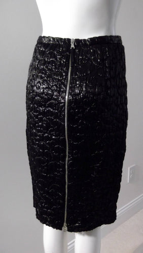 90s Dolce & Gabbana Black Zipper Skirt / Zipper up the back Skirt / Goth Chic / GlitterNGoldVintage