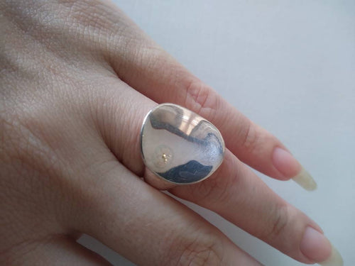 Sterling Silver Italian Modernist Ring ~ Silver Minimal Ring ~ Chunky Silver Ring ~ Artist signed Ring
