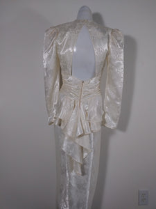 80s McClintock Victorian inspired Dress / Gunne Sax Victorian inspired / open back bustle dress / vintage party prom / glitterngoldvintage