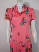 Load image into Gallery viewer, 70s signed Maurice dress / Pucci print style dress / Peter Max butterfly print / Mod Psychedelic print dress / 70s poly butterfly dress