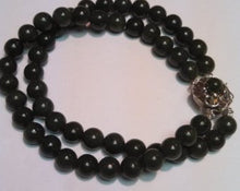 Load image into Gallery viewer, vintage Sterling Silver Clasp & Jade Beads double strand Bracelet