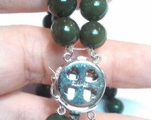 Load image into Gallery viewer, vintage Sterling Silver Clasp & Jade Beads double strand Bracelet