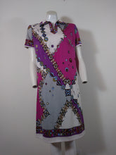 Load image into Gallery viewer, Vintage Saul Villa signed Italian print dress great Pucci print era piece