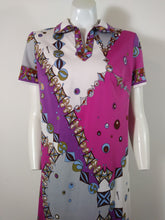 Load image into Gallery viewer, Vintage Saul Villa signed Italian print dress great Pucci print era piece