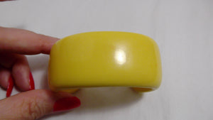 Vintage Yellow Bakelite Cuff Bracelet