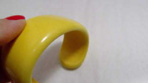 Vintage Yellow Bakelite Cuff Bracelet