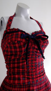 1950s Bullet bust Plaid skirted Pin-Up Play suit swimsuit so very Rockabilly Tiki