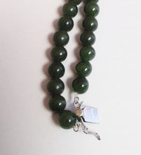 Load image into Gallery viewer, vintage Sterling Silver Clasp &amp; Jade Beads double strand Bracelet