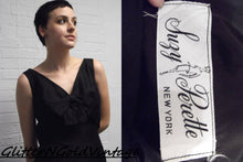 Load image into Gallery viewer, 50s Suzy Perette Dress / 50s Cocktail Dress / Vintage 50s Party / 50s LBD little black dress / Audrey Hepburn dress / GlitterNGoldVintage