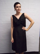 Load image into Gallery viewer, 50s Suzy Perette Dress / 50s Cocktail Dress / Vintage 50s Party / 50s LBD little black dress / Audrey Hepburn dress / GlitterNGoldVintage