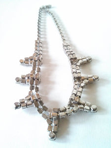 Vintage 1950s Rhinestone Necklace / Old Hollywood Glam