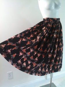 vintage 50s skirt / 50s Novelty Print skirt / 50s South Western skirt / 50s Rockabilly skirt / 50s Cotton Skirt / GlitterNGoldVintage