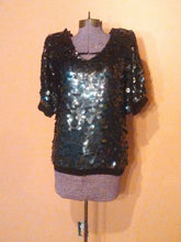 Load image into Gallery viewer, 70s Oleg Cassini Bead &amp; Sequin Silk Blouse