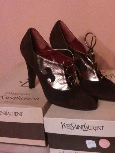 YSL Heels // Yves Saint Laurant Shoes // Suede Heels // Made in Italy // Size 7 1/2
