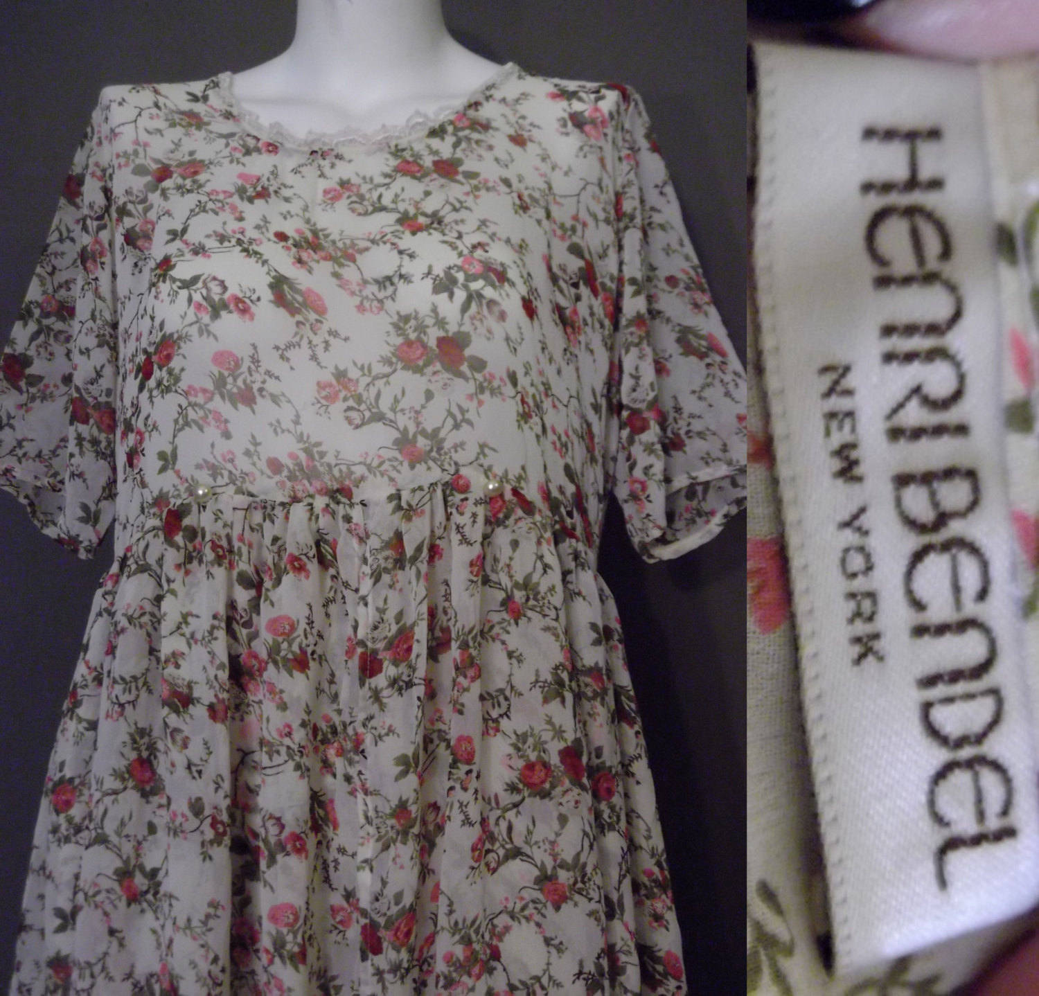 90s Grunge Dress / 90s Henri Bendel dress / Babydoll Dress / 90s Flora Glitterngoldvintage 90s Grunge Dress / 90s Henri Bendel dress / Babydoll Dress / 90s Flora Glitterngoldvintage