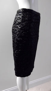 90s Dolce & Gabbana Black Zipper Skirt / Zipper up the back Skirt / Goth Chic / GlitterNGoldVintage