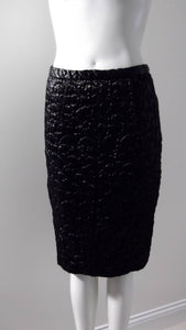 90s Dolce & Gabbana Black Zipper Skirt / Zipper up the back Skirt / Goth Chic / GlitterNGoldVintage