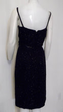 Load image into Gallery viewer, vintage 50s Designer Maxwell Shieff Heavily Beaded Dress / 50s Cocktail Party Dress