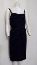 Load image into Gallery viewer, vintage 50s Designer Maxwell Shieff Heavily Beaded Dress / 50s Cocktail Party Dress