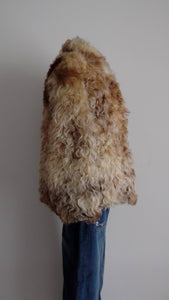 Vintage 60s 70s Mongolian Lamb Shaggy shearling Real Fur and Leather Coat so Penny lane groupie