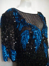 Load image into Gallery viewer, Vintage Lillie Rubin Rhinestone Sequin and Beaded silk Cocktail Dress