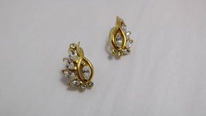 Vintage Trifari rhinestone earrings / vintage pierced earrings / GlitterNGoldVintage