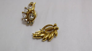 Vintage Trifari rhinestone earrings / vintage pierced earrings / GlitterNGoldVintage