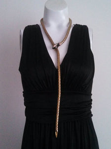 Vintage Snake Necklace / vintage Snake Belt / 70s Disco belt / Mesh Enamel and Rhinestone  / KJL inspired