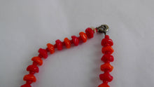 Load image into Gallery viewer, 30s 40s wavy glass bead Necklace / red and orange glass beads necklace / art deco era necklace