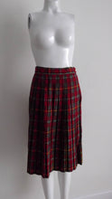 Load image into Gallery viewer, 50s Pleated Plaid Skirt / Vintage 1950s Wool Midi Skirt / Wool Plaid Skirt / 50s Skirt / fall skirt