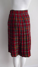 Load image into Gallery viewer, 50s Pleated Plaid Skirt / Vintage 1950s Wool Midi Skirt / Wool Plaid Skirt / 50s Skirt / fall skirt