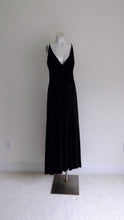 Load image into Gallery viewer, 90s Black Backless Beaded Dress / plunging neck and open back LBD / Black Tie Party Dress / prom dress / body con dress