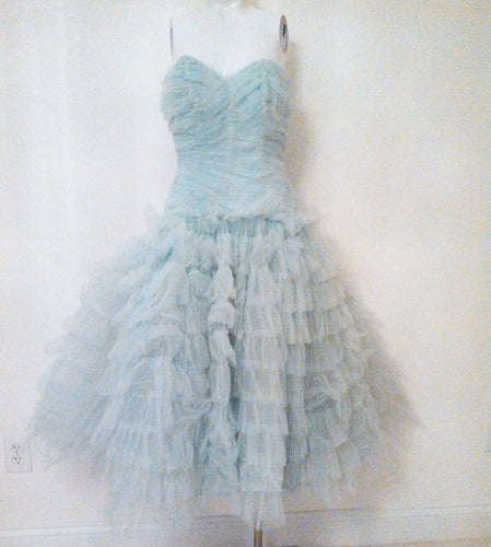 Vintage 1950s 50s Cupcake Strapless Tulle dress great for Party Prom Wedding Bridal Gown BombShell