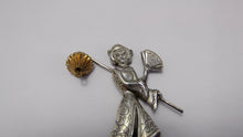 Load image into Gallery viewer, Lang Sterling Silver Geisha Brooch / lang Sterling Company / vintage 50s figural pin