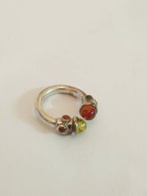 Load image into Gallery viewer, Vintage Baltic amber Sterling Silver ring by designer Valiero V8 poland