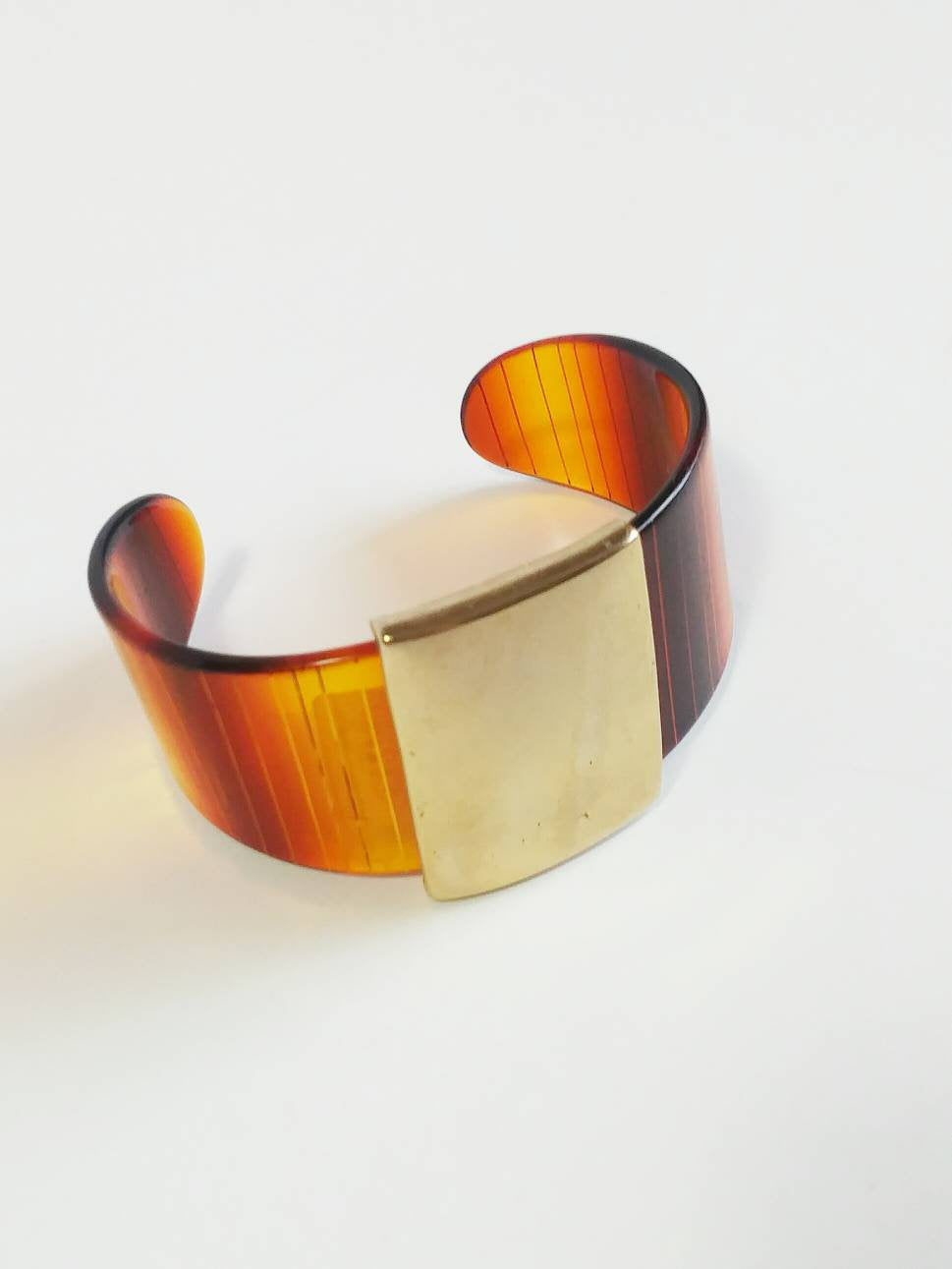 Vintage 70s lucite Cuff Bracelet collar choker necklace / Decadent