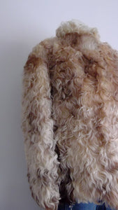 Vintage 60s 70s Mongolian Lamb Shaggy shearling Real Fur and Leather Coat so Penny lane groupie