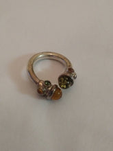 Load image into Gallery viewer, Vintage Baltic amber Sterling Silver ring by designer Valiero V8 poland