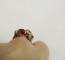 Load image into Gallery viewer, Vintage Baltic amber Sterling Silver ring by designer Valiero V8 poland