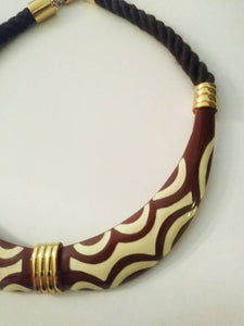 Vintage DVF Diane Von Furstenberg Enamel collar necklace / statement necklace / Mod necklace / GlitterNGoldVintage