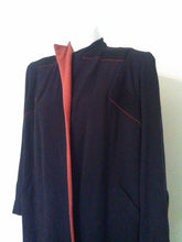 Load image into Gallery viewer, 40s Mangone New York wool coat / Navy color with Red details and open front coat