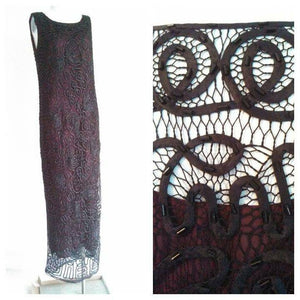 90s does Deco Dress / Flapper inspired Dress / Old Hollywood Glam / Beaded Slip Dress / Grunge Revival / 90s silk dress