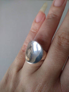 Sterling Silver Italian Modernist Ring ~ Silver Minimal Ring ~ Chunky Silver Ring ~ Artist signed Ring