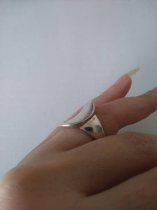 Sterling Silver Italian Modernist Ring ~ Silver Minimal Ring ~ Chunky Silver Ring ~ Artist signed Ring