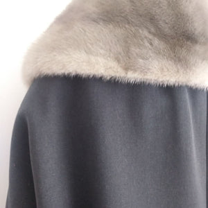 Vintage 50s Silver Mink Fur collar swing coat