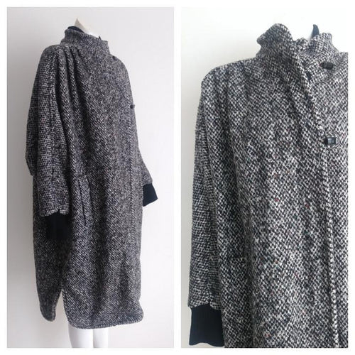 Vintage Herman Kay Wool Tweed Bat wing cocoon coat