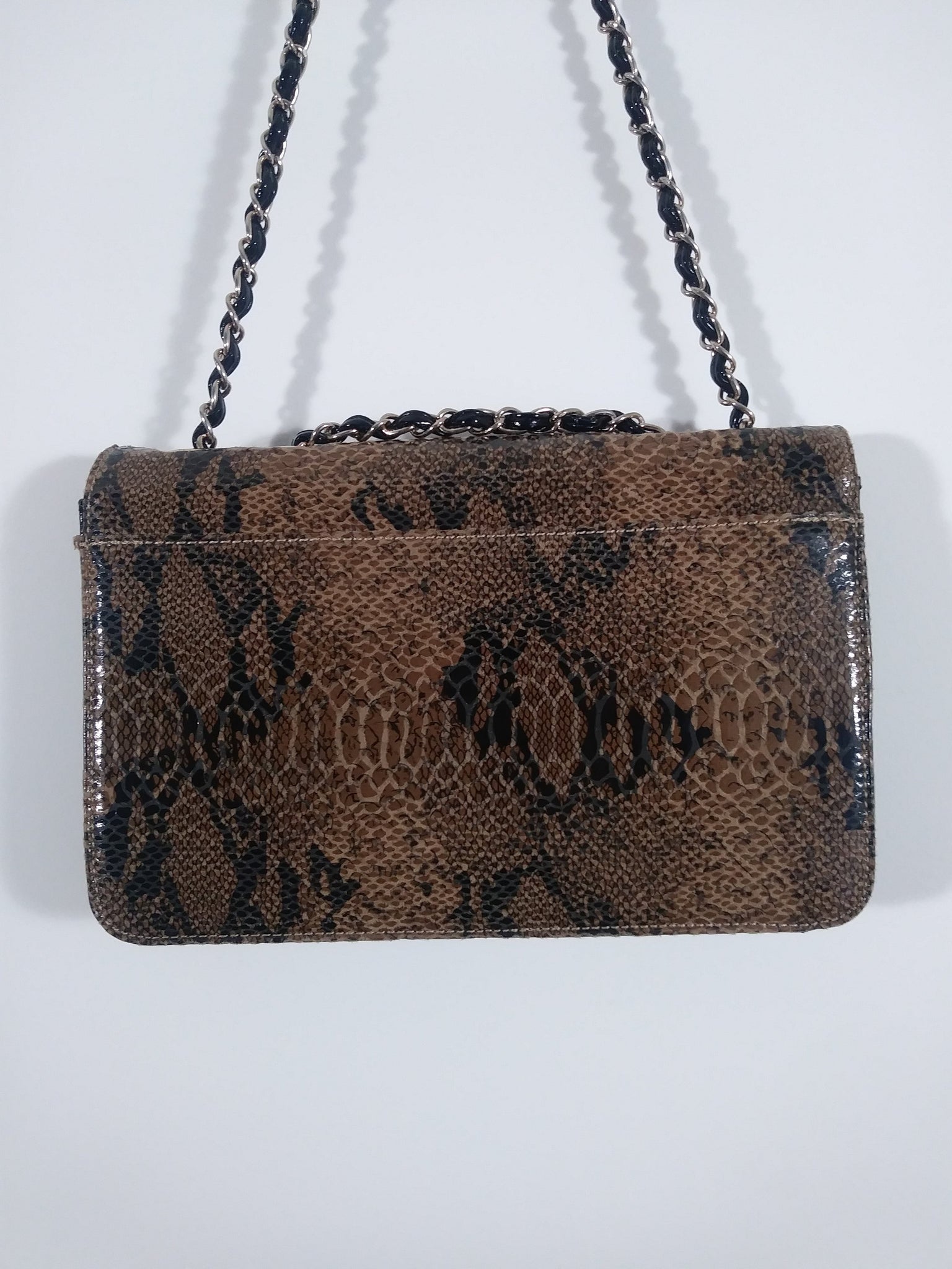 Anne Klein Chain Satchel Bag in Brown | Lyst